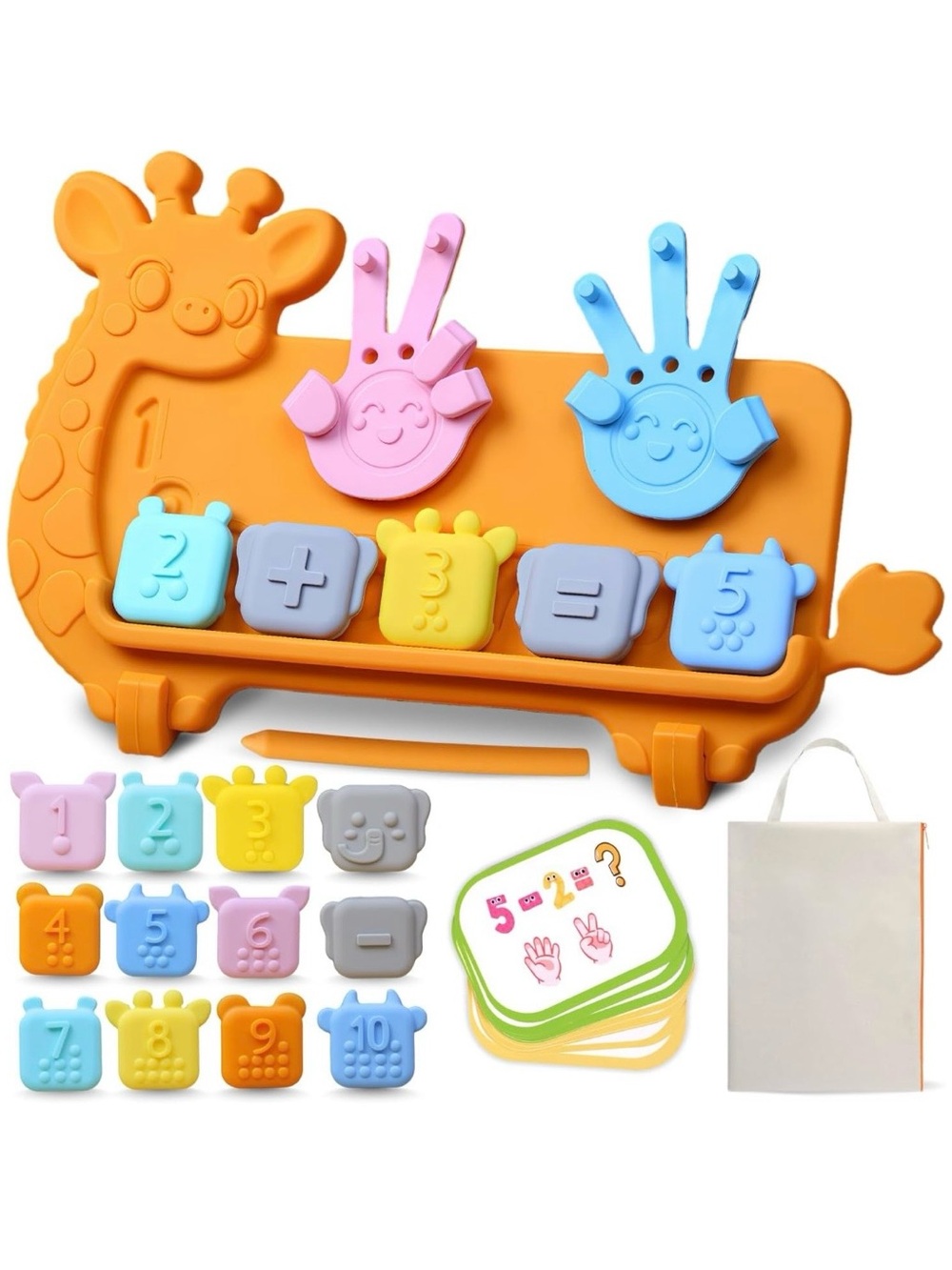 Learning Tablet for Toddlers & Math Playset for Kids - Educational Number Blocks